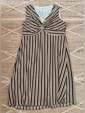 Modlily Dark Coffee Tummy Coverage Sleeveless V Neck Dress